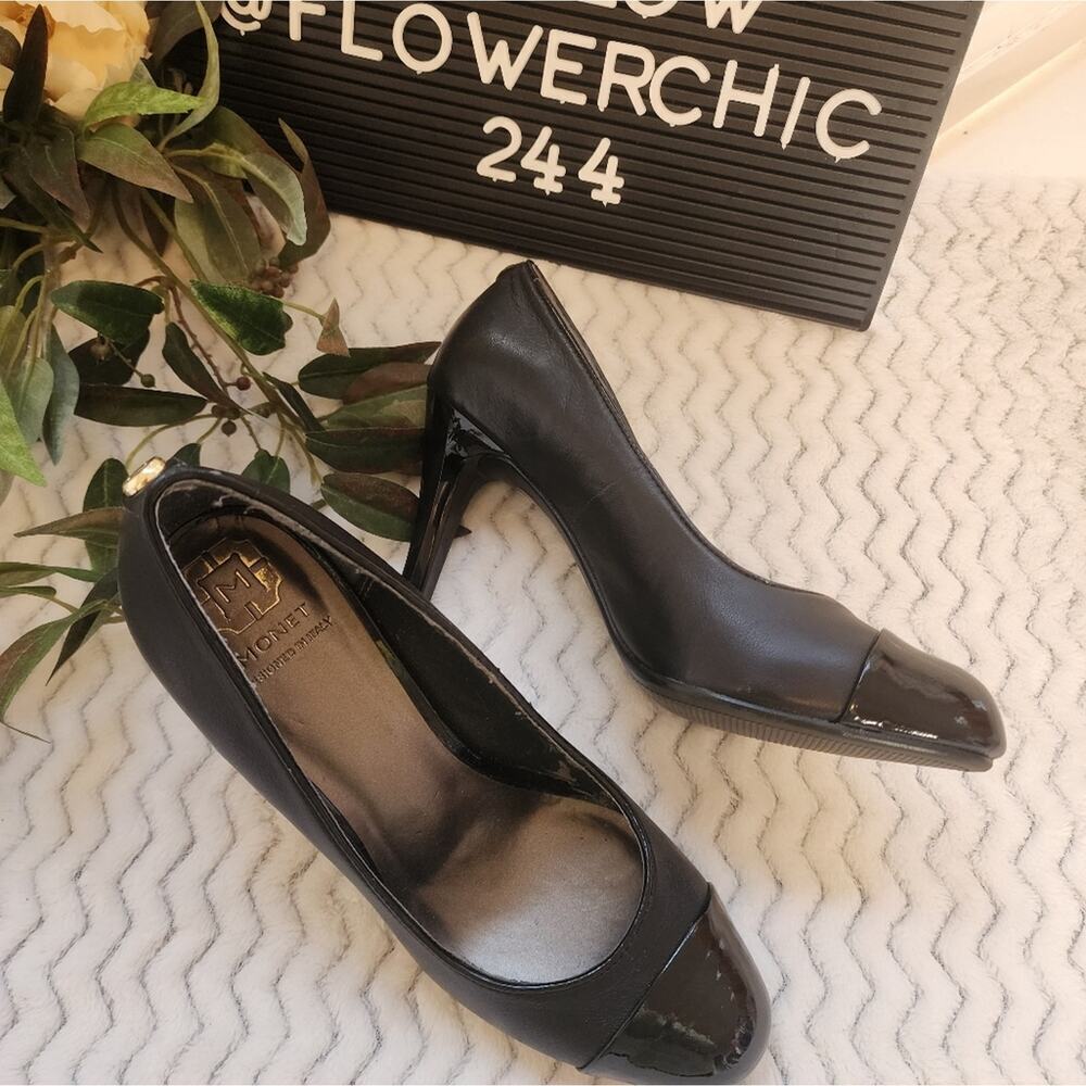 MONET PATENT LEATHER BLACK HEELS SIZE 8 - Picture 7 of 9